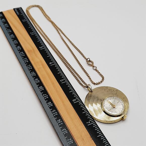 Vintage Ladies Montreluxe Wind-Up Pendant Watch Necklace – Not Working - Picture 5 of 7